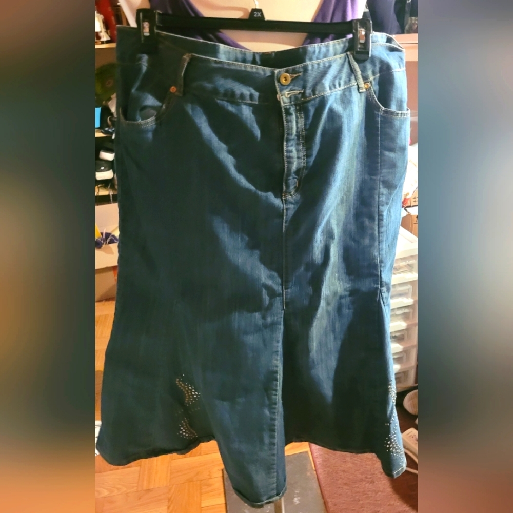Blinged Jean skirt